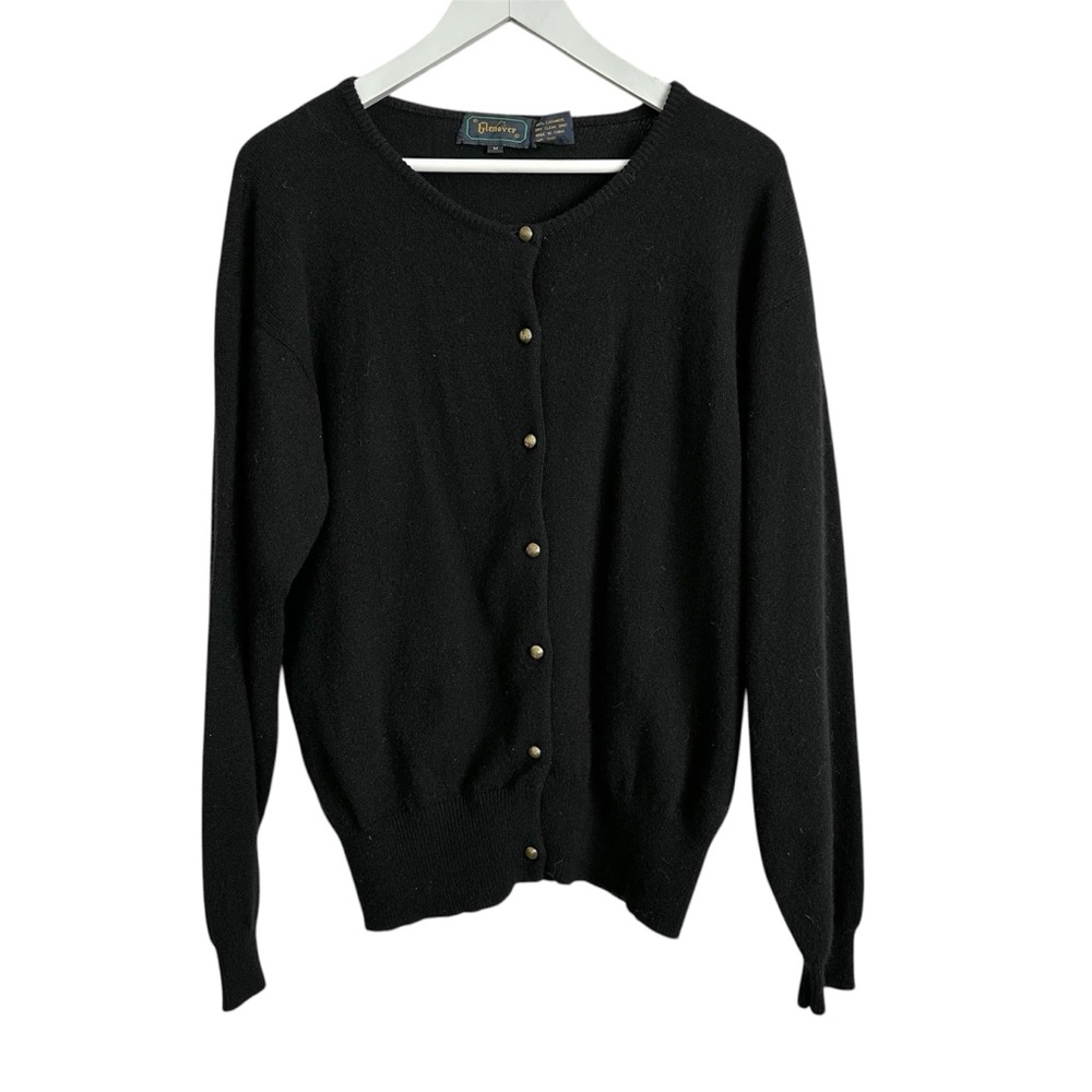 Black Cashmere Cardigan Medium By Glenover